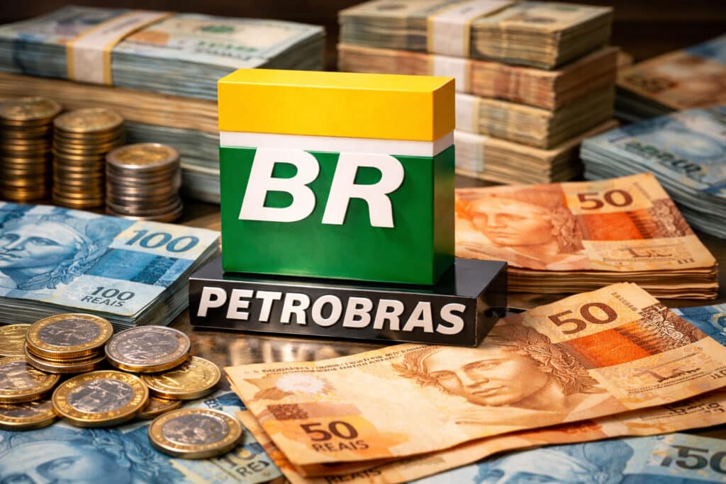 Acordo Coletivo Petrobras 2026 - Salários, benefícios e reajustes oficiais com notas de dinheiro brasileiro e logo da Petrobras